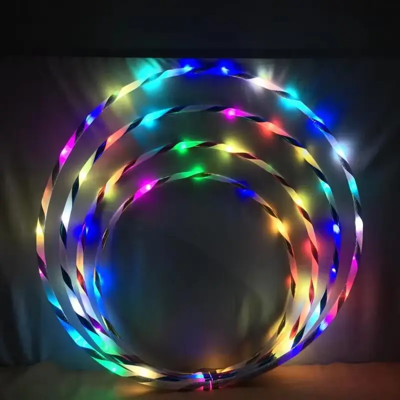 60708090cm LED Colorful Sports Hoops Lose Weight Fitness Circle Art Show Yoga Home Gym Workout Equipment for Women Kids Gift product view