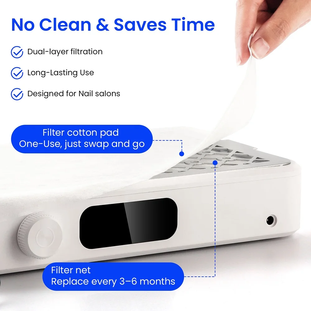 25002800300033003500rpm Speed Adjustable Brushless Nail Dust Extractor Powerful Twin Turbo Vacuum Nail Dust Collector product view