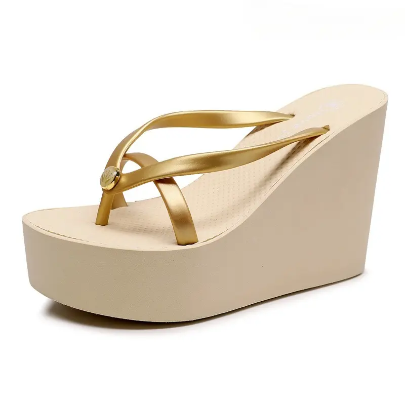 Sexy Slippers for Women in Summer High Slope Heel Shoes 11cm Thick Bottom Non-slip Women's Sandals Beach Slippers Wedge Sandals