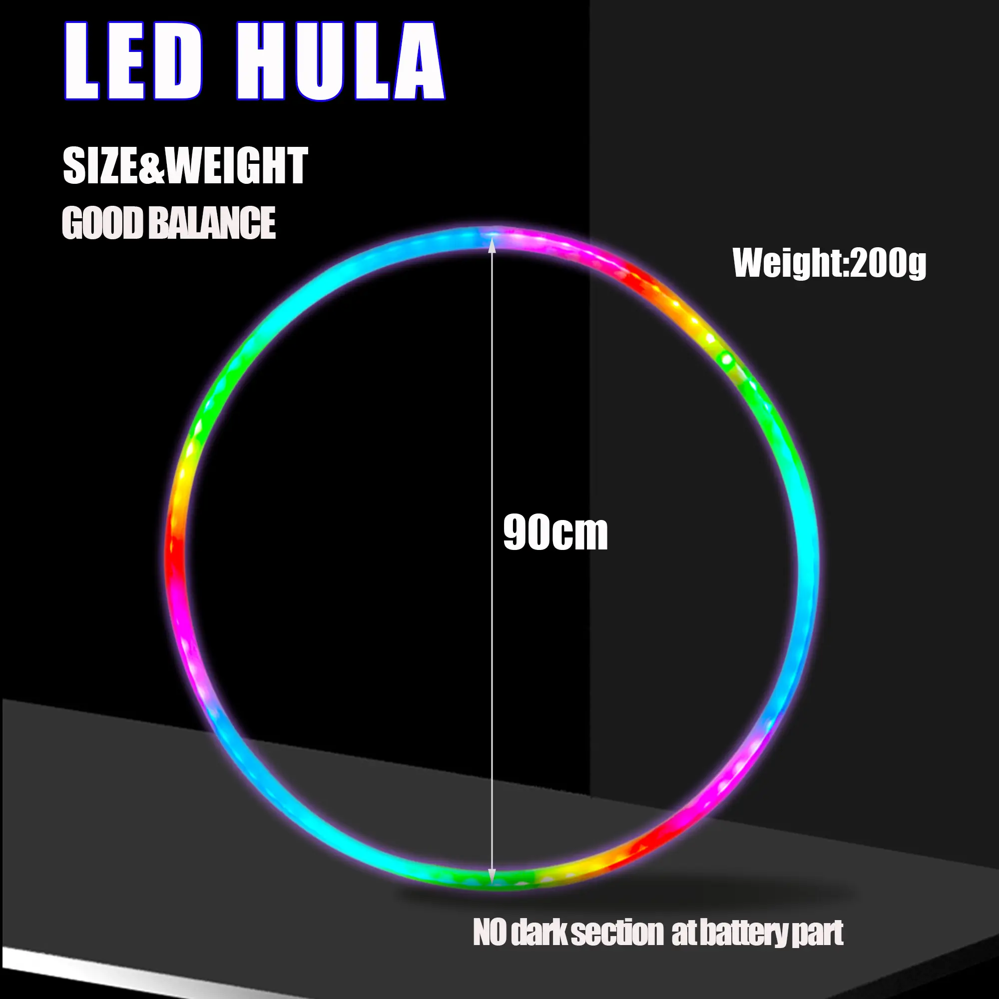 LED Hoop Color Strobing and Changing Hoop Light Up LED Dancing Hoops for Performance product view