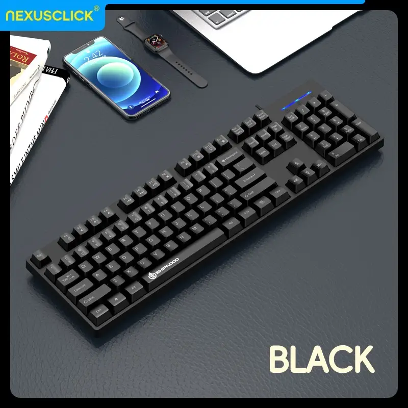 24G Wireless Office Keyboard Mouse Set104 Full Size TriColor Keycaps Ergonomic with 3 Adjustable DPI for PC Laptop product view
