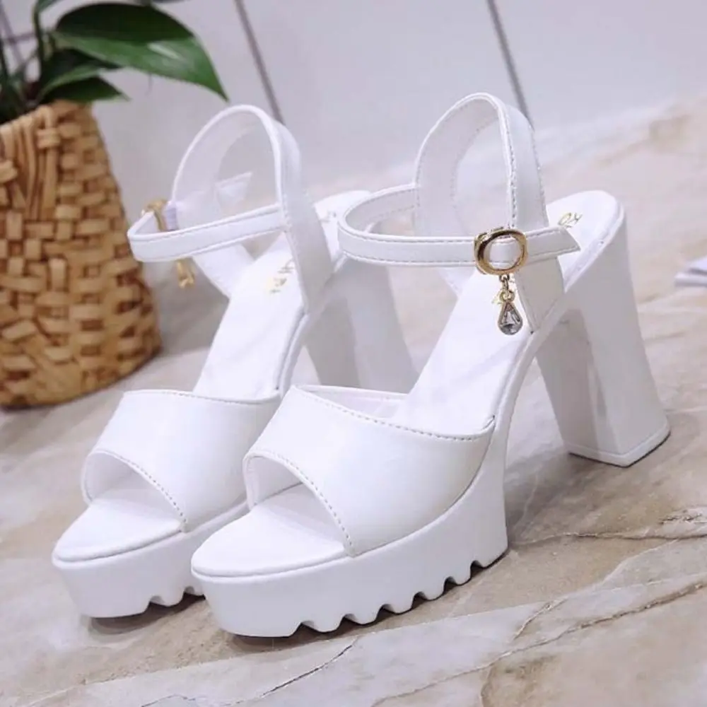 Fashion Fish Mouth High Heel Sandals Buckle Slope Casual Platform High Heels Comfortable Nonslip Womens Sandals Summer detail