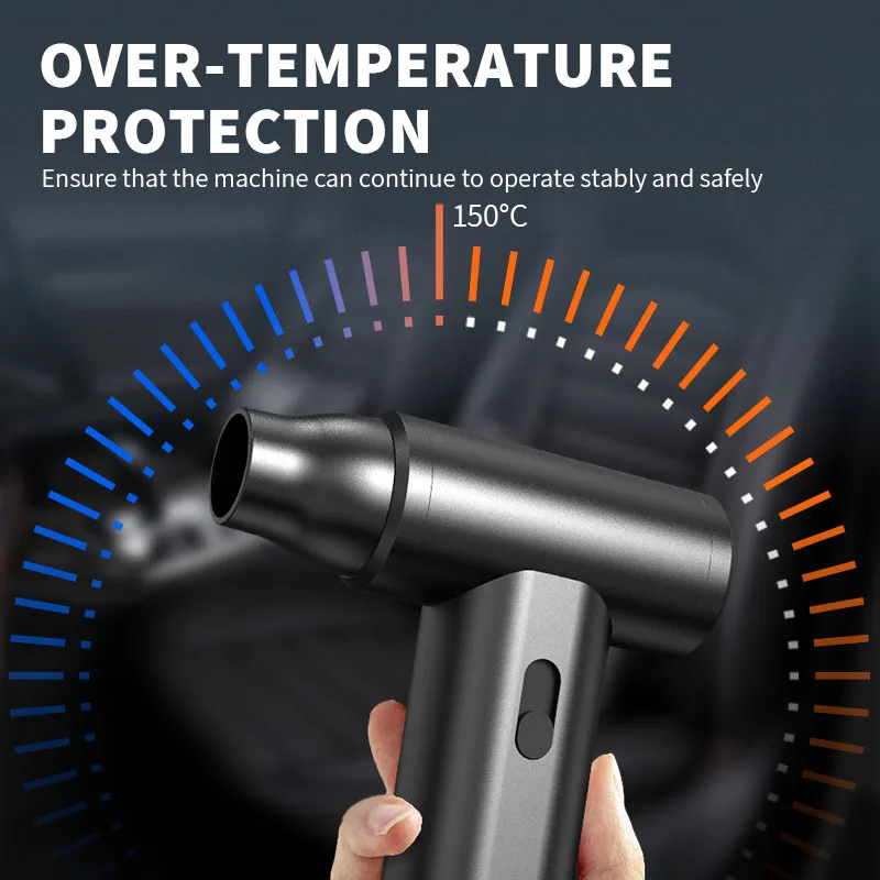 Compressed air dust collector vacuum cleaner largecapacity battery cleaning computer keyboards sofas and car dust detail