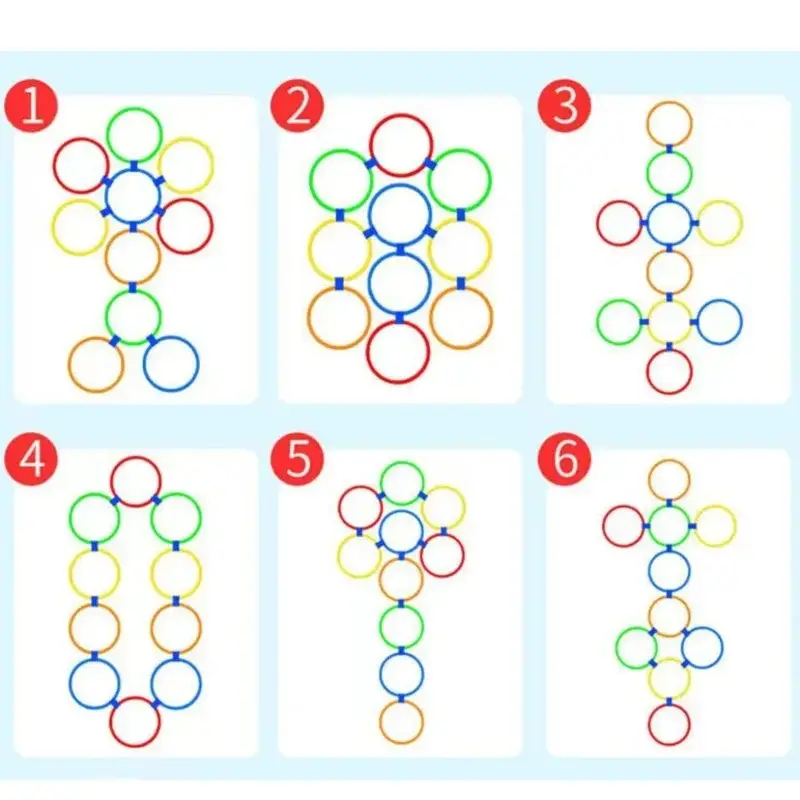 Outdoor Funny Physical Training Sport Toys Lattice Jump Ring Set Game with 10 Hoops 10 Connectors for Park Play Boys Girls product view