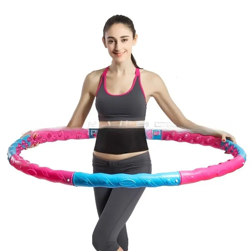 Magnetic Massage Exercise Hoop Detachable Massage Magnetic Exercise Hoop Portable Fitness Sport Hoops for Adults Body Building