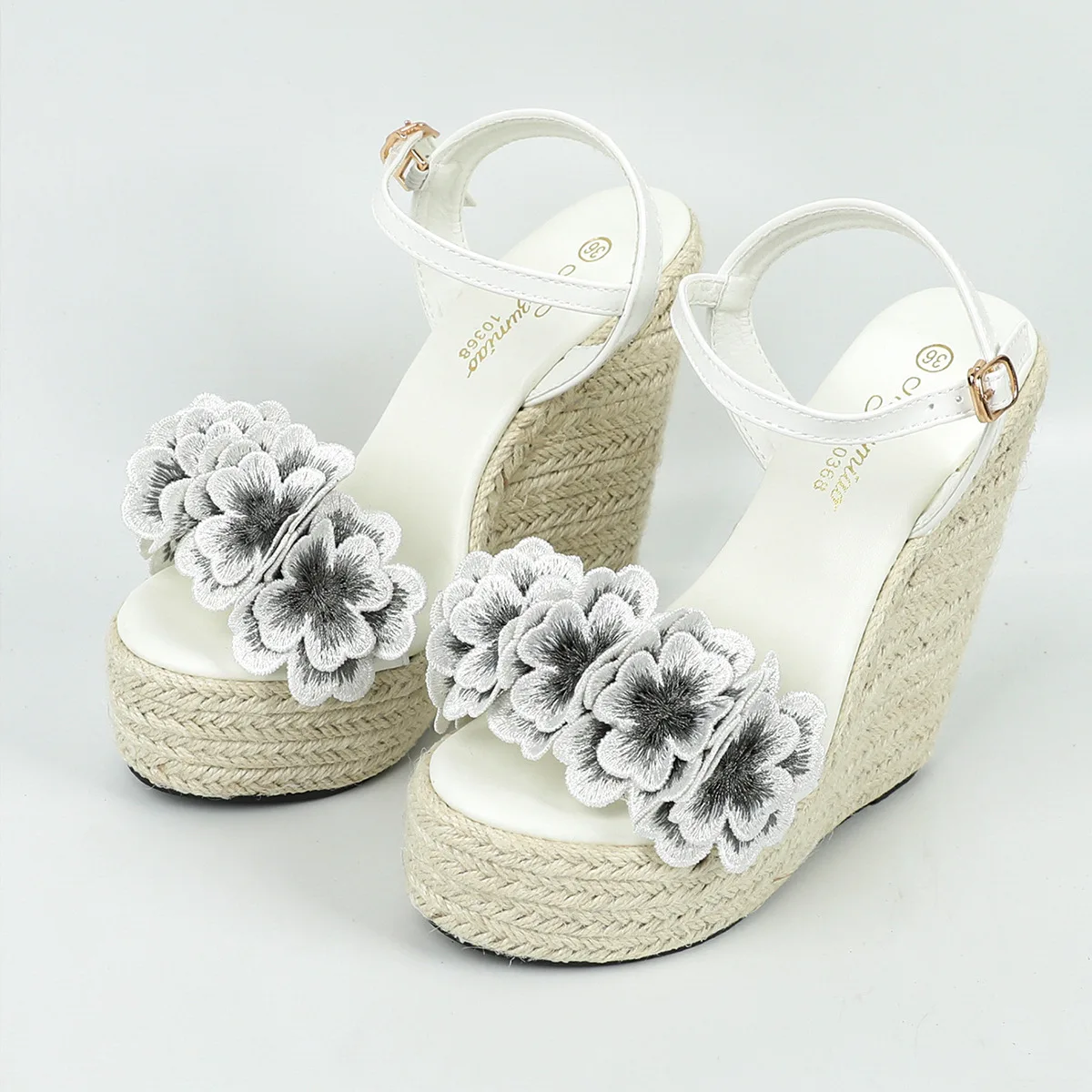 Wemen Sexy Wedge Sandals with Flower Sexy 14cm Fashion Simple Slope Heel Waterproof Platform Car Sandals LFD10368A67 detail