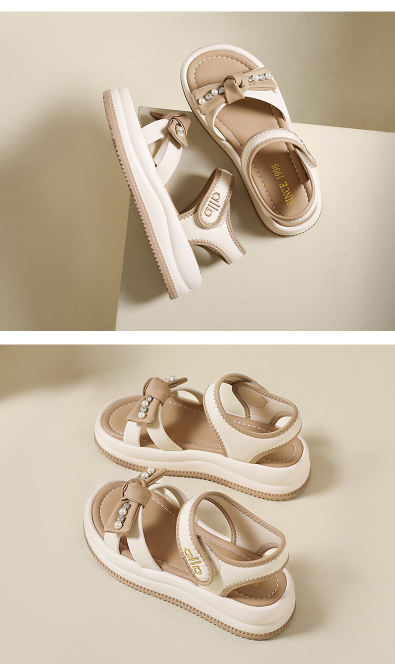 Soft Cushioned Platform Toe Casual Roman Sandals Women Summer Outdoor New Style Featuring Velcro Straps detail