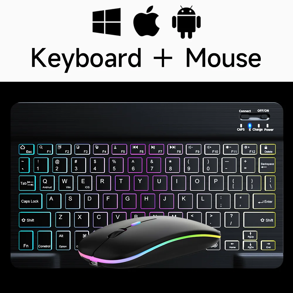Wireless Bluetooth Keyboards For Mini Backlight Keyboard For Tablet Keyboard and Mouse product view