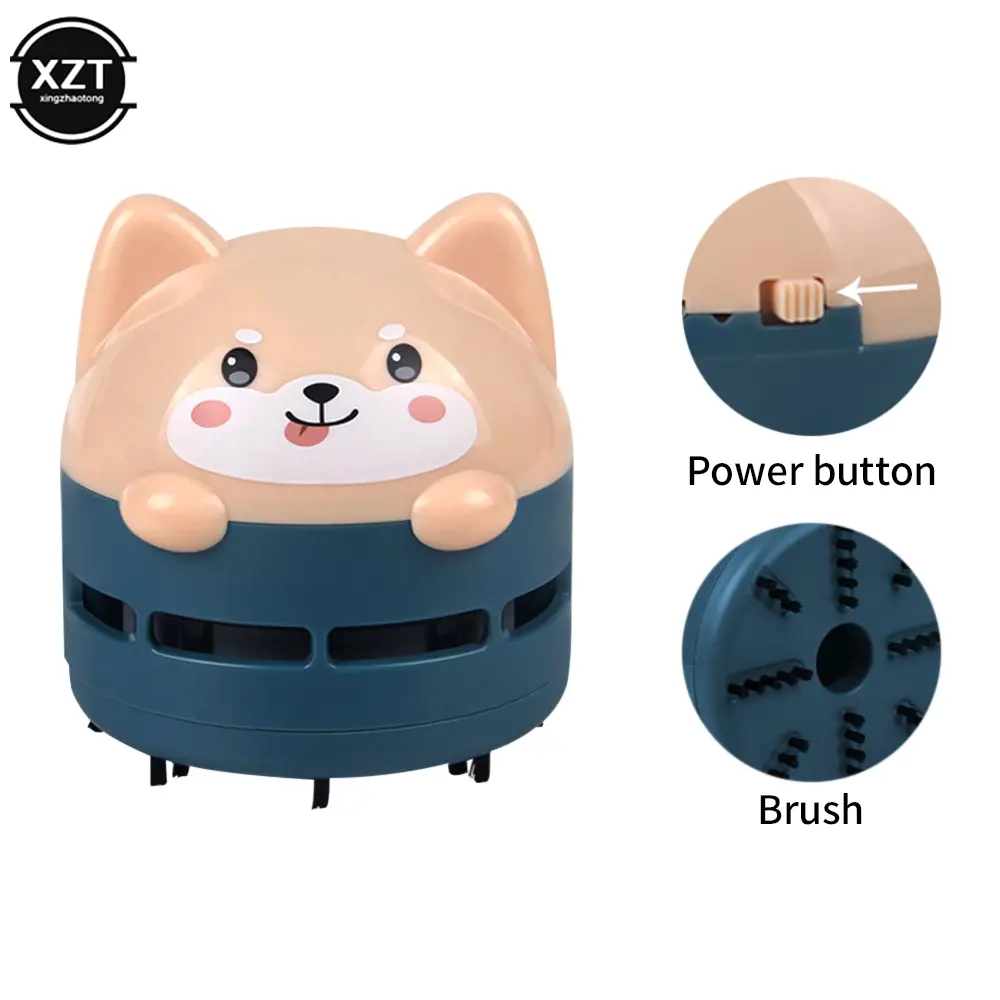 Mini Handheld Desktop Vacuum Cleaner Portable USB Rechargeable Cleaner Cartoon Shape Eraser Dander Confetti Cleaning Brush product view