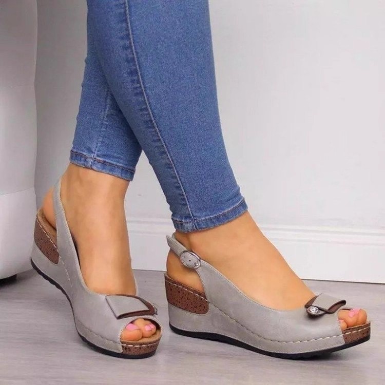 Women's Plus Size Blue Sandals with Genuine Leather Lining Party Shoes for Girls
