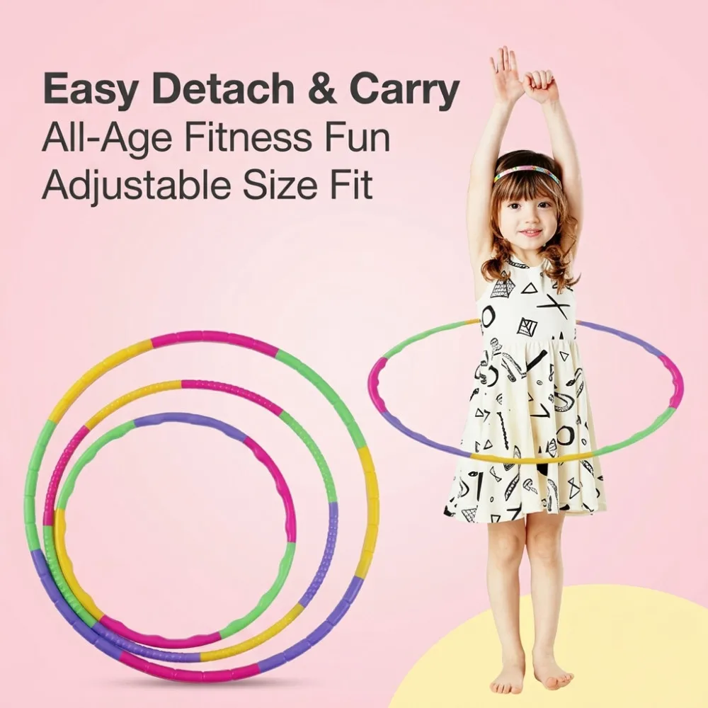 Hula Hoop Sport Removable Colorful Kids Hula Hoop Equipment Portable Plastic Fitness Sports Equipment Best Gift for Kids detail