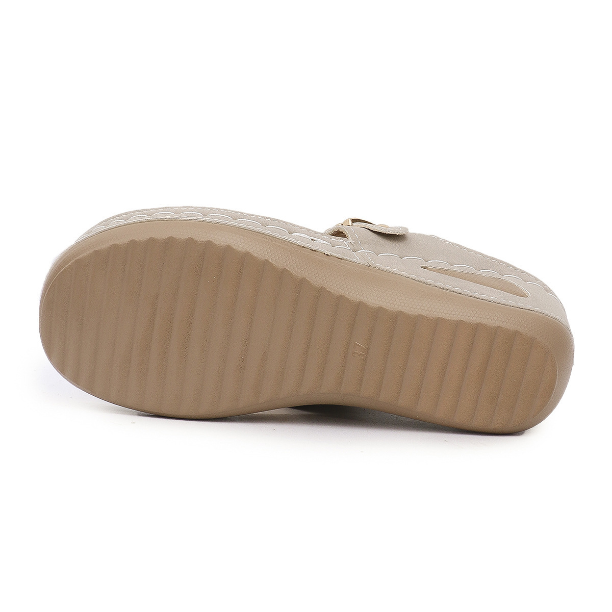 Retro Summer Sandals Designs PU Leather Flip Flops Wholesale Platform Wedge slippers for Women detail