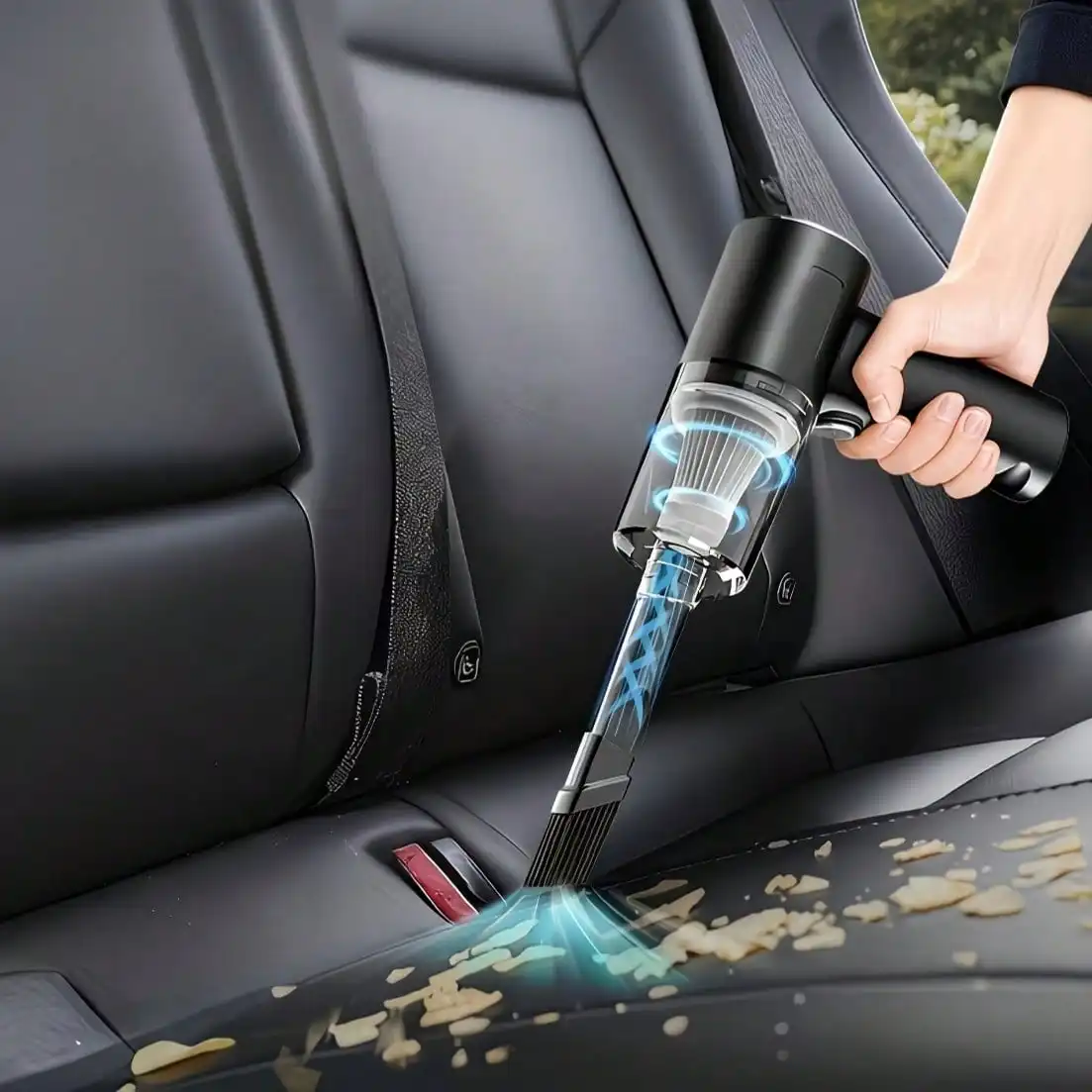 1200mA Cordless Handheld Vacuum Cleaner Strong Power For Wet And Dry UseHousehold Mini Portable Vacuum Cleaner Suitable For Home Car Pet Hair Dust And Debris Compact Design And Easy To Store DualUse For Home And Car product view