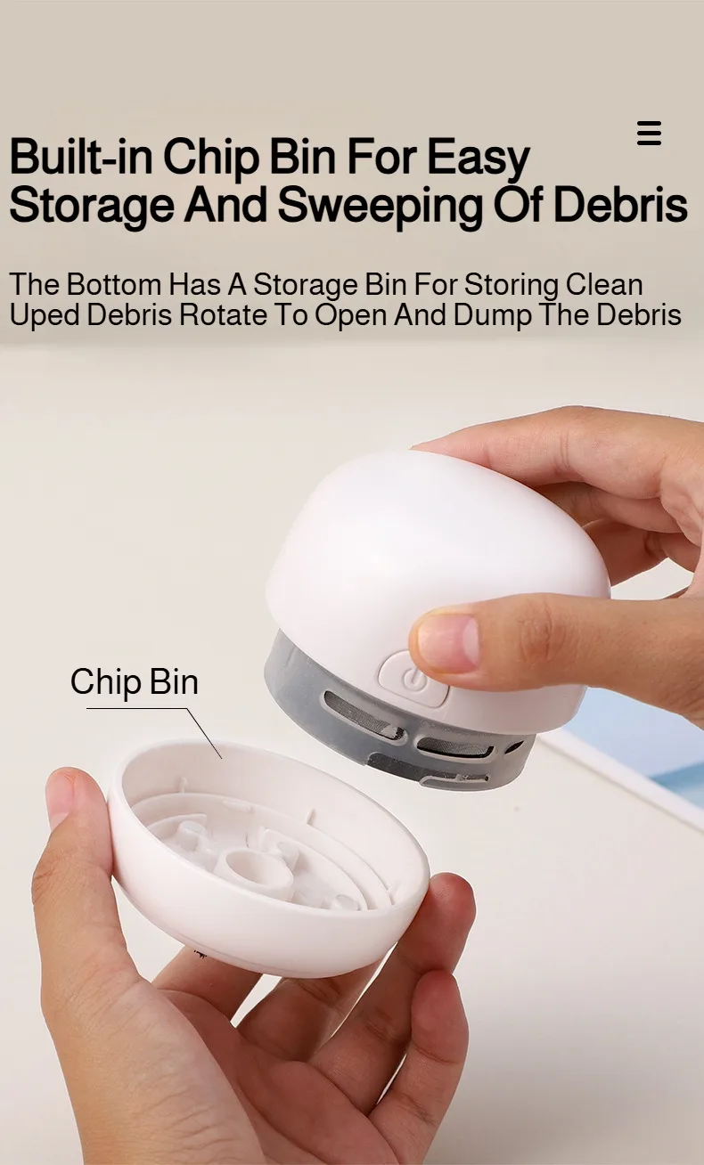 Desktop Cleaning Vacuum Cleaner Home Mini Portable Keyboard Silent Cleaner for Office Sofa Floor Study Desk Pencil Shavings detail