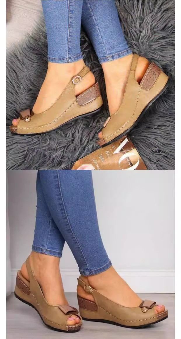 Womens Plus Size Blue Sandals with Genuine Leather Lining Party Shoes for Girls detail
