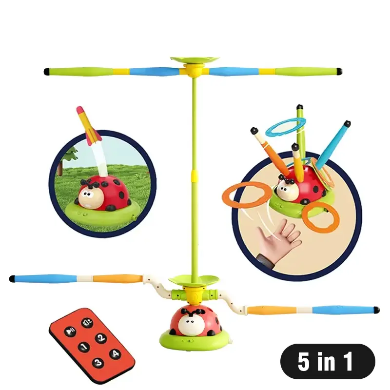 3 In 1 Musical Jump Outdoor Toys for Toddlers Shoot Launcher Toss Ring Game With Remote Control For Kids Indoor Sports Set Gift product view