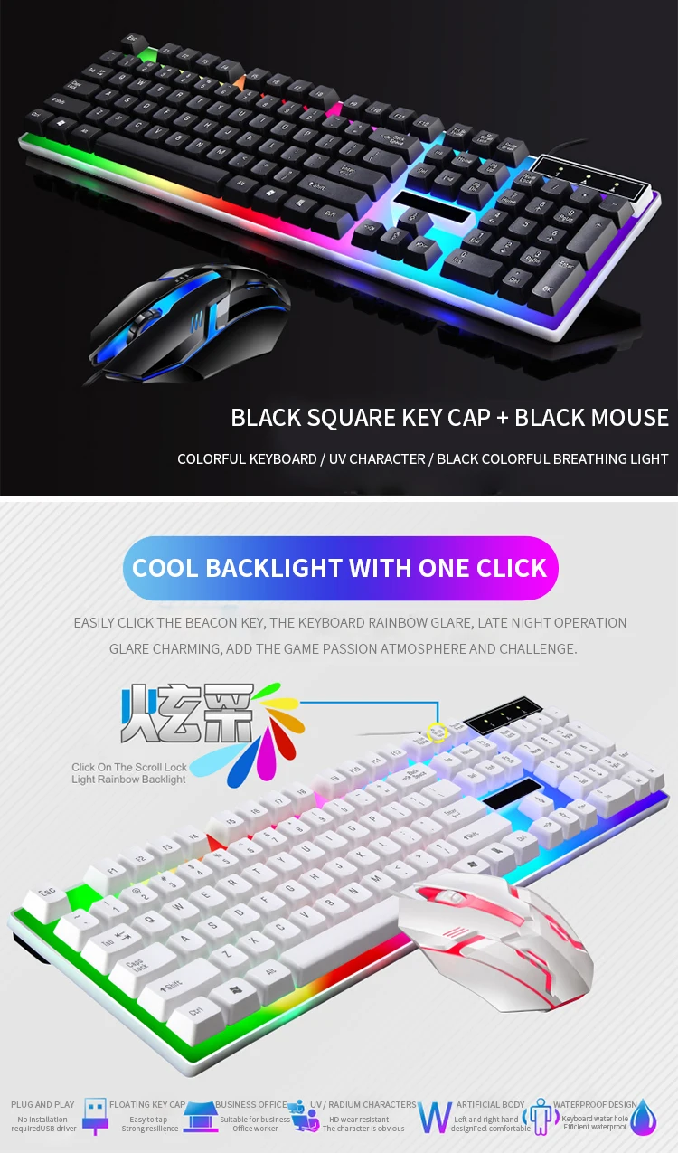 RGB Gaming Keyboard Gamer Keyboard And Mouse Kit Wired Mechanical Keyboard Gaming Keyboard And Mouse Combo For PC Gamers detail