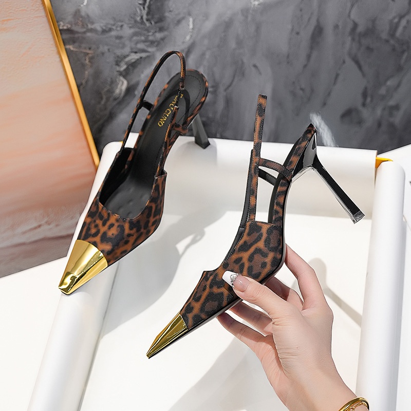 Headband OpenBack Sandals Women Spring Summer New Pointed Toe Stiletto 79cm Sexy Style Metal Back Heels detail