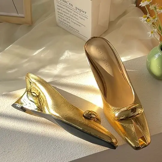 Silver Slope Heel Peep Top Sandals Fashion Open Toe Slippers Banquet Party Woman Shoes 3542 Urban Beauty Sandals product view