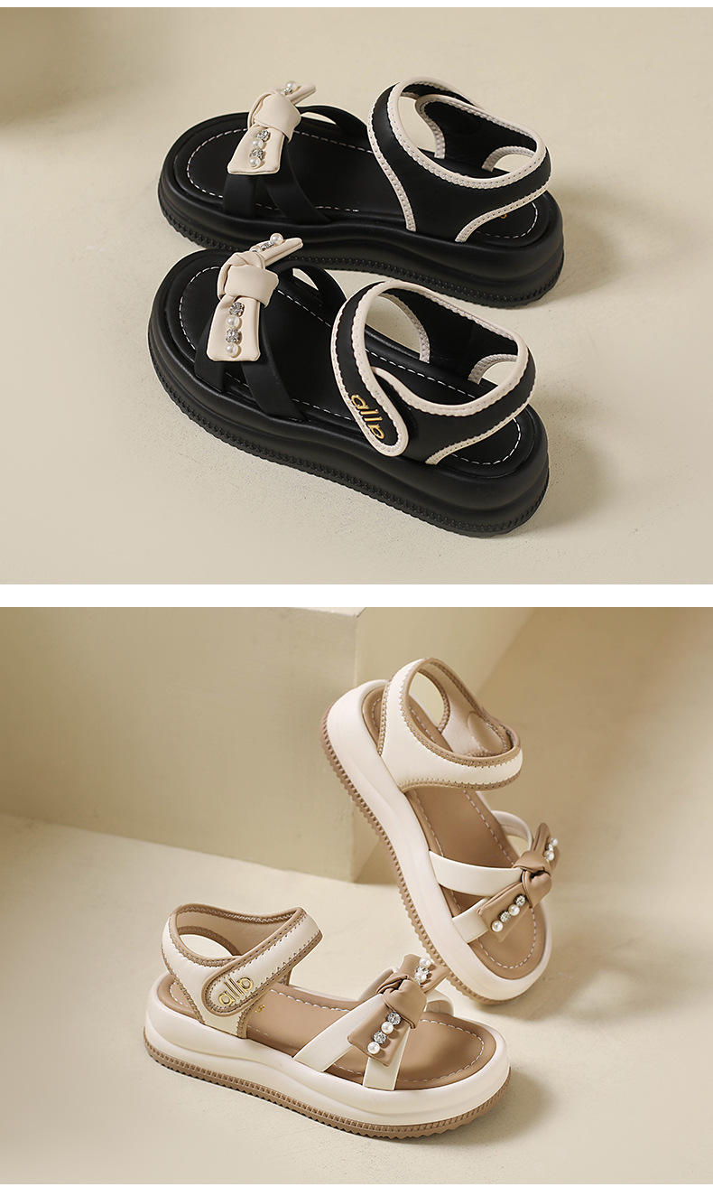 Soft Cushioned Platform Toe Casual Roman Sandals Women Summer Outdoor New Style Featuring Velcro Straps detail