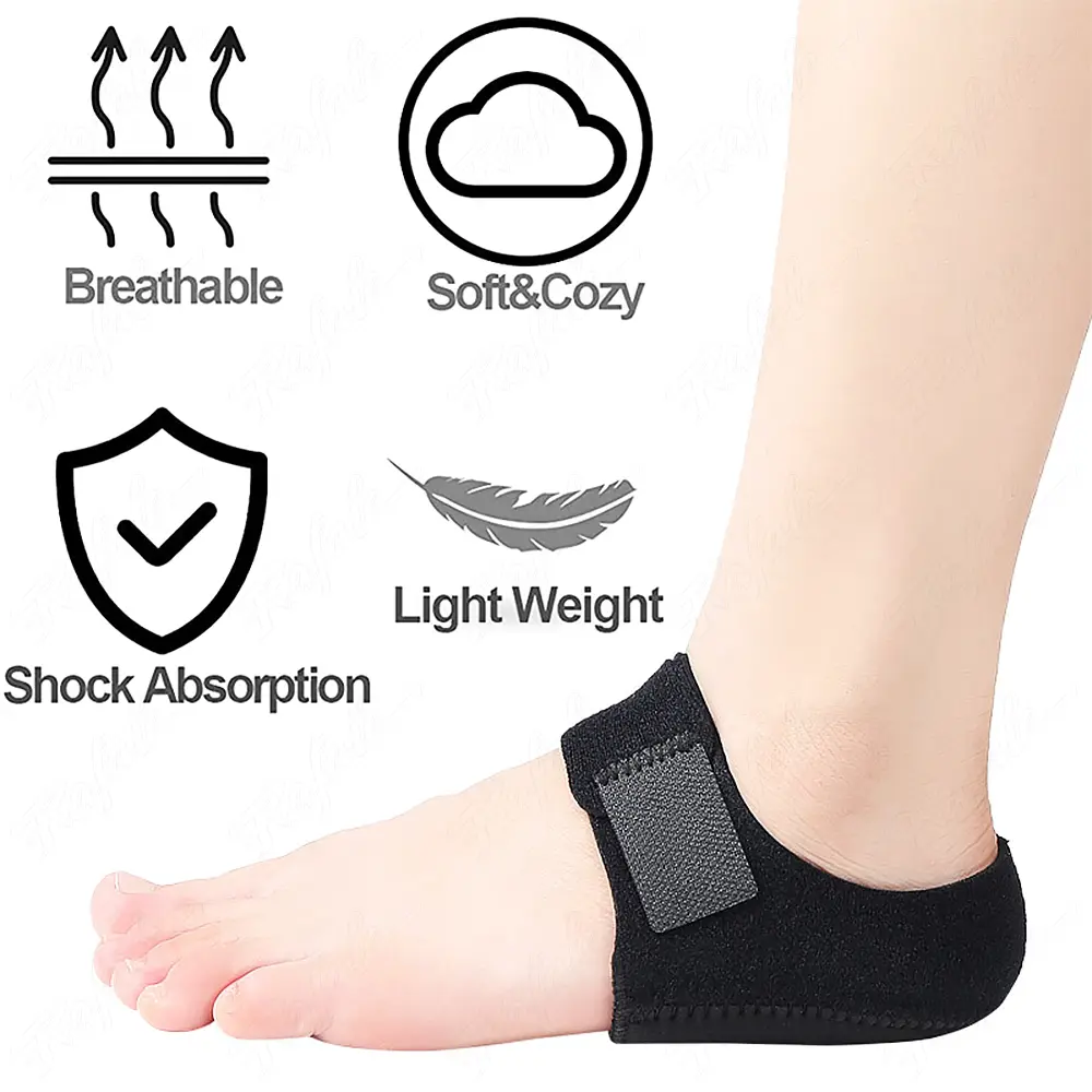 Plantar Fasciitis Silicone Heel Protector for Spurs Shock Absorption Shoes Pads U Cup Halfyard Socks Sleeve Pain Relief Insoles product view