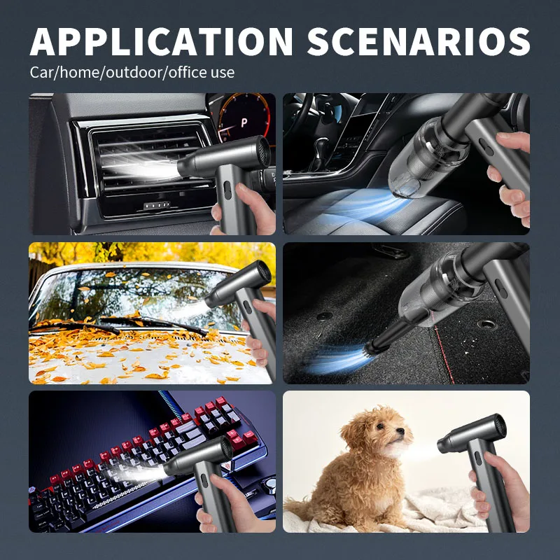 Compressed air dust collector vacuum cleaner largecapacity battery cleaning computer keyboards sofas and car dust detail
