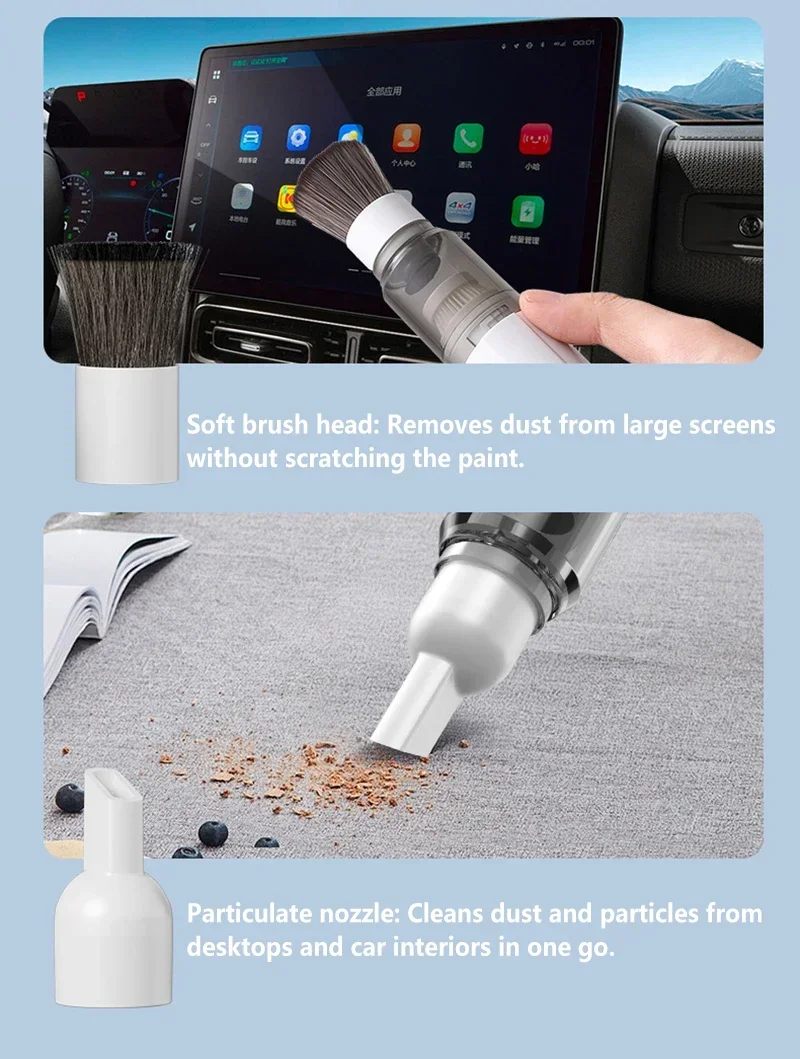 Portable Mini Handheld Vacuum Cleaner 3in1 SuctionBlowWater Absorption Strong Suction for Car Coffee Powder Desktop Cleaning detail