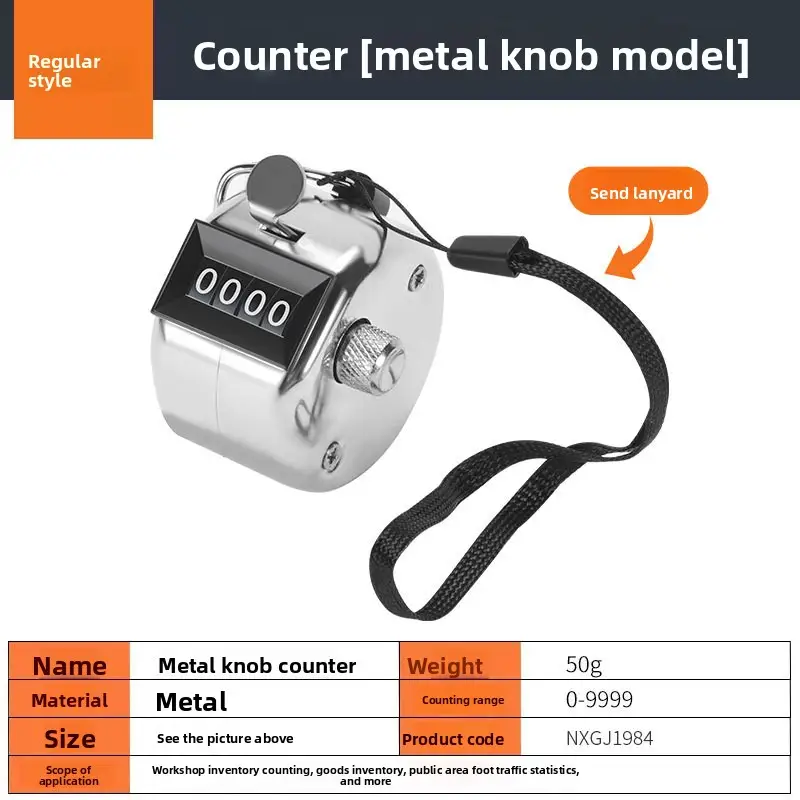 Metal Handheld Tally Counter 4Digit Number Count Clicker Counter Hand Mechanical Counters Clickers Pitch Counter for Coaching product view