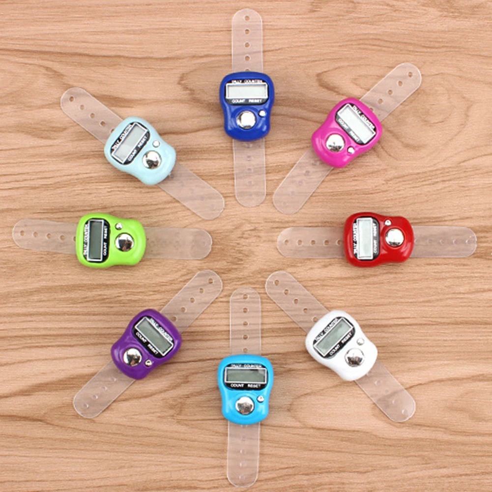 20pcs Finger Counter Ring 5 Digital LED Electronic Handheld Tally Counter Clicker Counter with Islamic Tasbih Bead detail