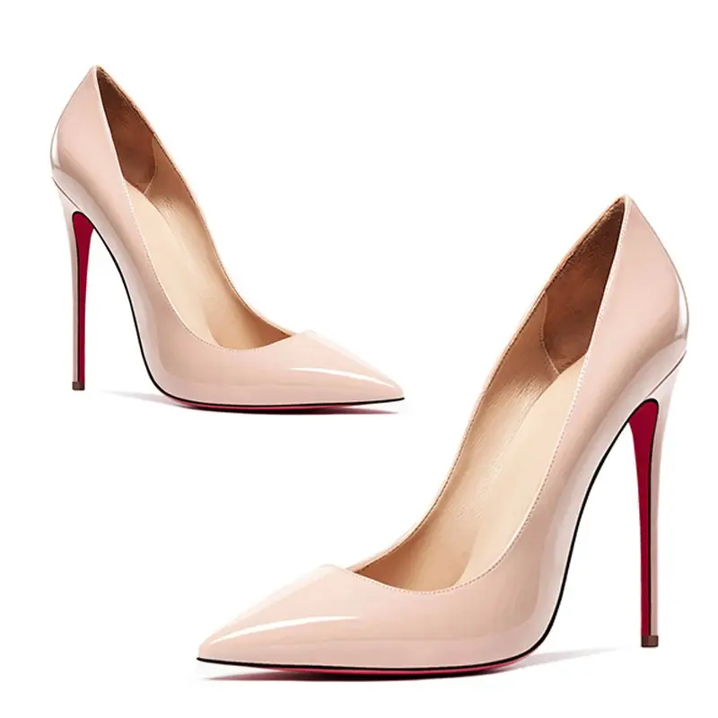 and slim and sexy high heels pointed shallow mouth black patent leather temperament work shoes product view