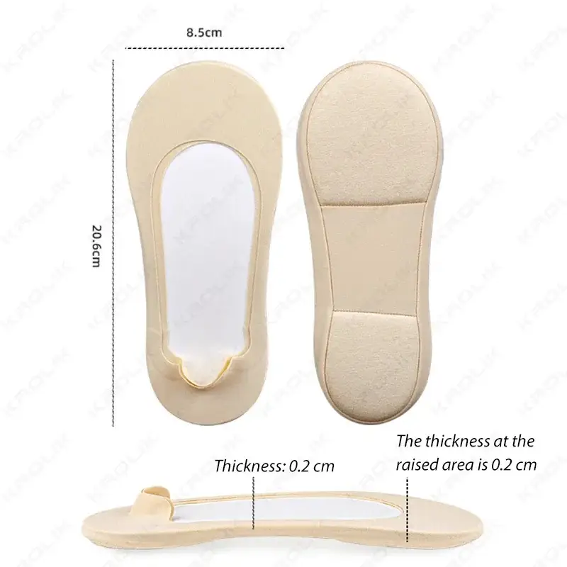 1 Pair Shock Absorbing Heel Sock Low Cut Non Slip Soft Sponge Boat Socks Invisible Anti Slip Breathable Indoor Socks product view