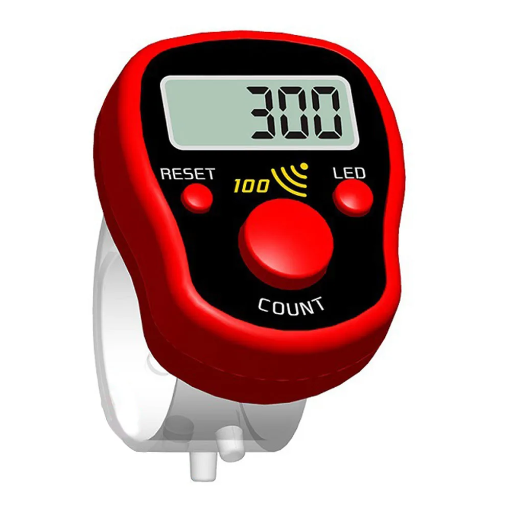 Random Color Finger Counter Digital LED Electronic Handheld Tally Counter Clicker Finger Ring Golf Digit Stitch Marker 1pcs detail