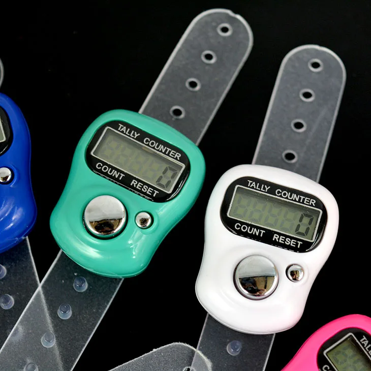 1Pcs Mini Digital Hand Ring Tally Counter LCD Screen Display Electronic Finger Counter W2F detail