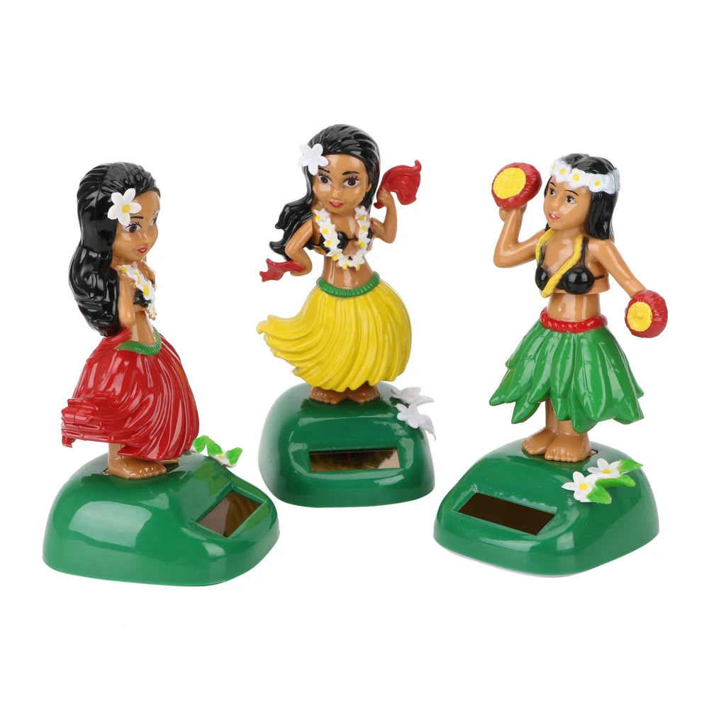 Hula Girl Interior Accessories Auto Interior Solar Car Ornaments Decompression Shaking Head Toy Car Decoration detail
