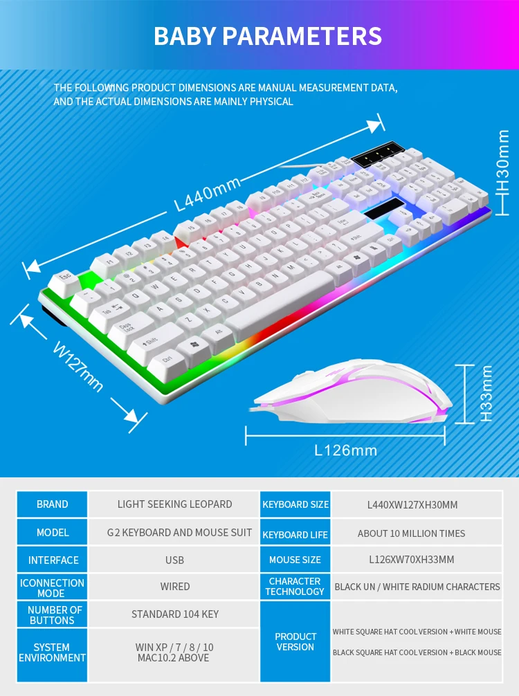 RGB Gaming Keyboard Gamer Keyboard And Mouse Kit Wired Mechanical Keyboard Gaming Keyboard And Mouse Combo For PC Gamers detail