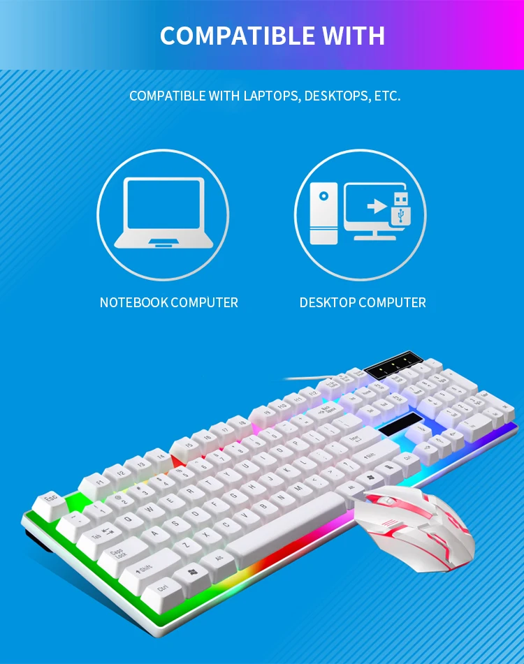 RGB Gaming Keyboard Gamer Keyboard And Mouse Kit Wired Mechanical Keyboard Gaming Keyboard And Mouse Combo For PC Gamers detail