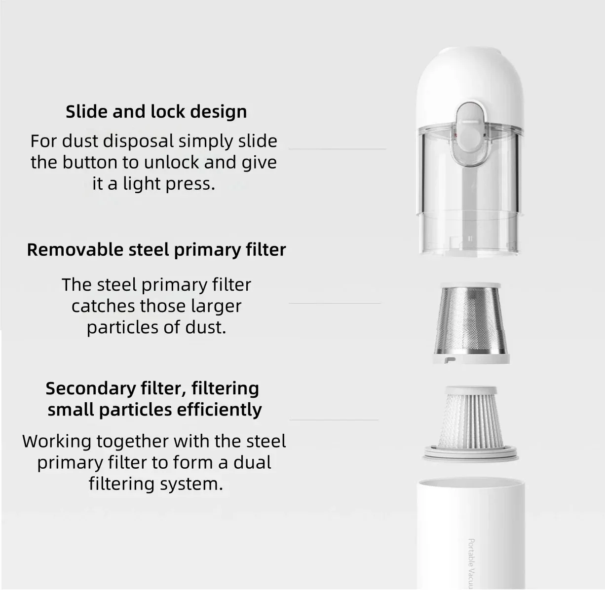 New Handheld Vacuum Cleaner Portable 13000Pa 2 Gear Cordless Multifunctional Nozzle Dual Filtering Home Car Dust Catcher detail
