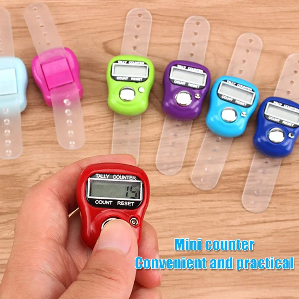 20pcs Finger Counter Ring 5 Digital LED Electronic Handheld Tally Counter Clicker Counter with Islamic Tasbih Bead detail