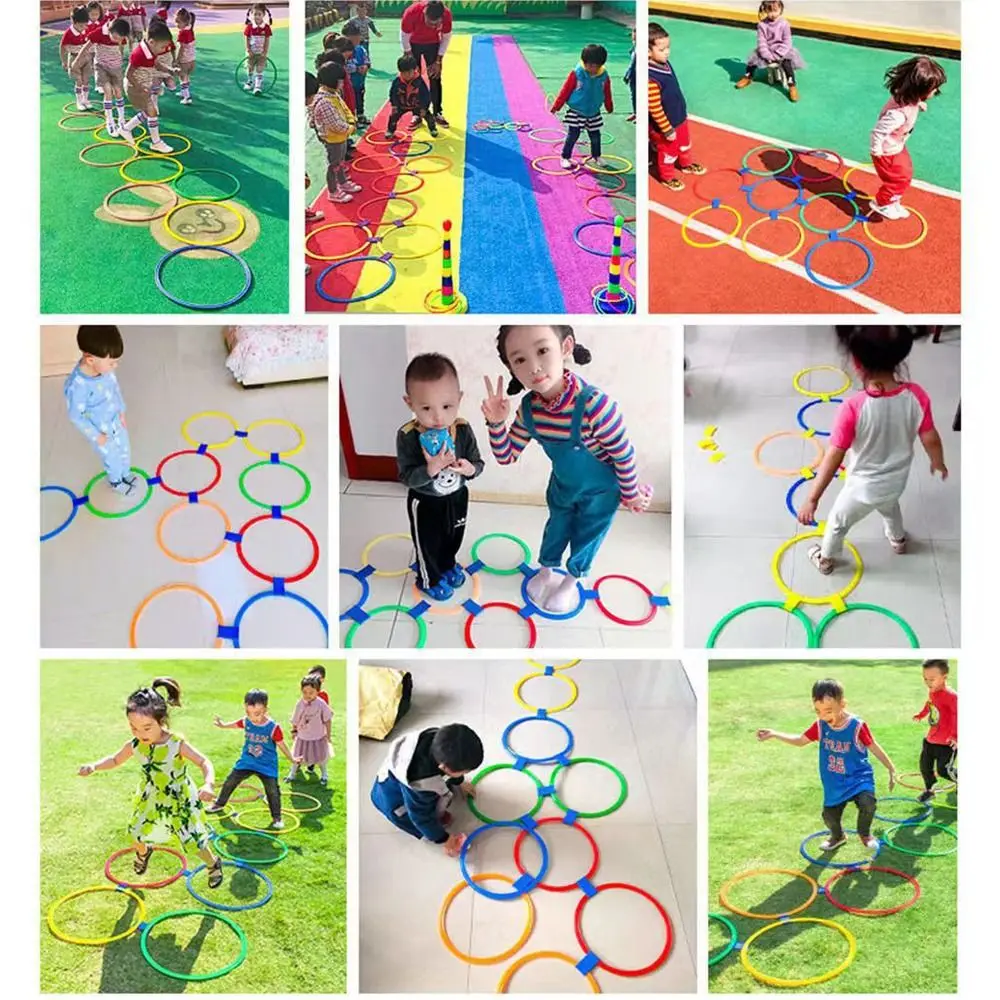 Plastic Outdoor Sport Toys Parent Child Interactive Earlyeducation Teaching Aids Physical Training Toys Lattice Jump Ring Set detail