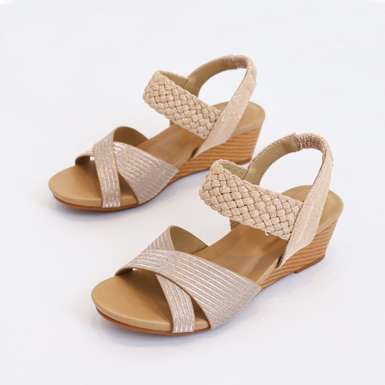 New Fashion Casual Comfortable High Heel Sandals for Ladies Open Toe Platform Sandals Fish Mouth Wedges Sandals for Women product view