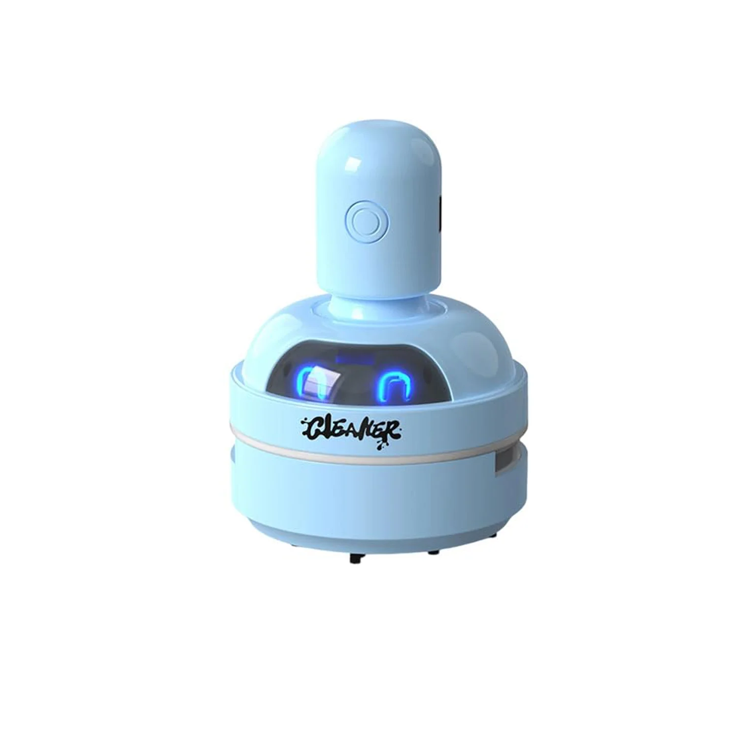 Cute Robot Desktop Vacuum Cleaner White USB Rechargeable Strong Suction for Home Office School Desk Cleaning product view