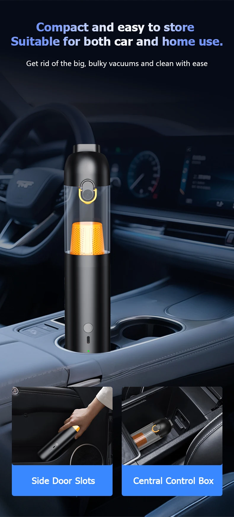 Compact vacuum cleaner is suitable for computer rooms indoor and outdoor areas and cars It has extremely strong suction power detail