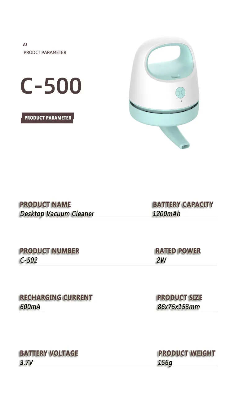 Wireless Handheld Vacuum Cleaner Portable Mini USB Charging Small Desktop Vacuum for Home Car Cleaning detail
