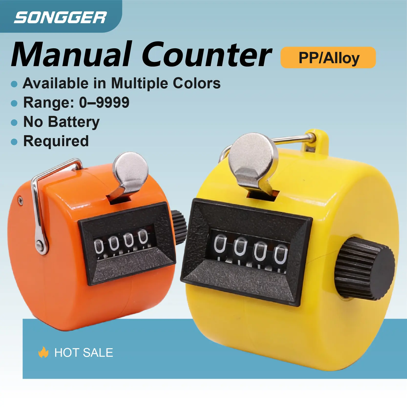 4 Digit Handheld Mechanical Tally Counter Clicker for Events Crowd Counting Warehouse Attendance 0-9999 No Battery