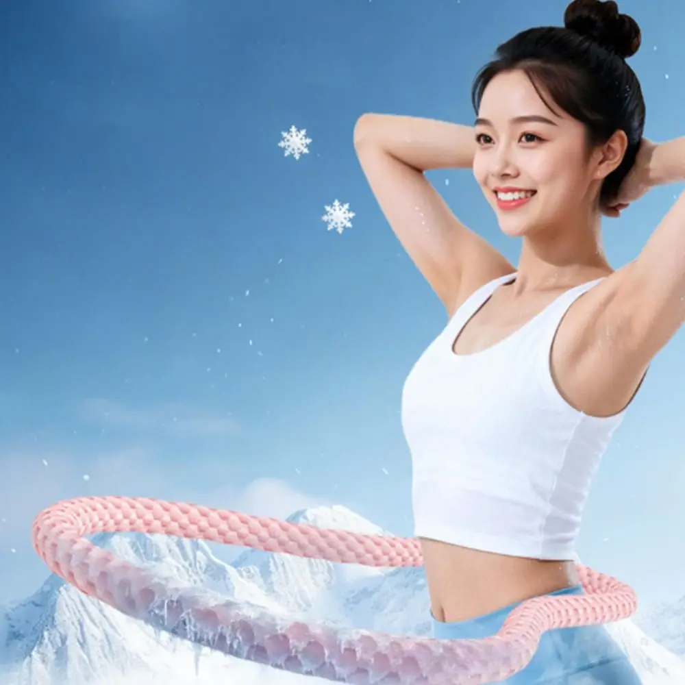 New Foldable Spring Tube Yoga Circle Bounce Burning Fat Yoga Hoop Soft Ice Sensation Fitness Waist Trainer Women detail
