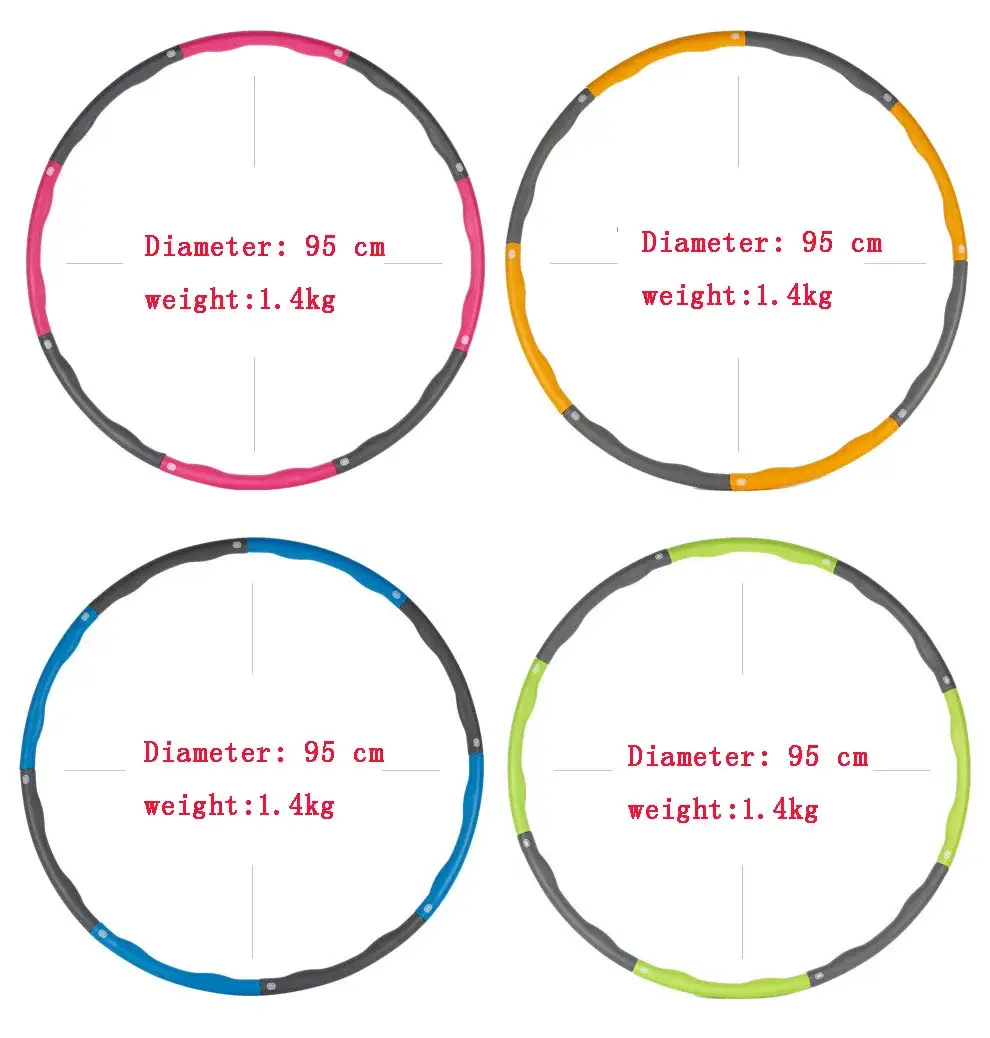 Health Weighted Flexible Fat Burning Gym Fitness Exercise Yoga Ecofriendly Adjustable Soft Colorful Hula Circle Hoops product view