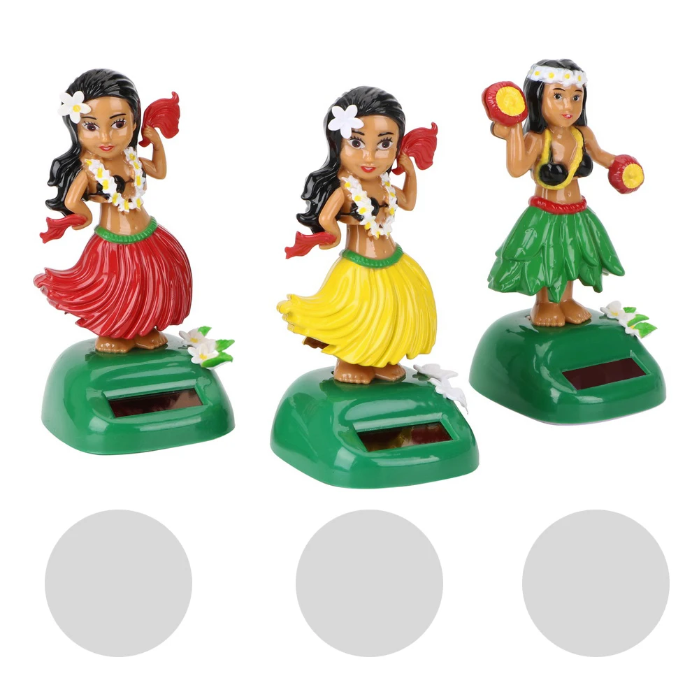 Hula Girl Interior Accessories Auto Interior Solar Car Ornaments Decompression Shaking Head Toy Car Decoration detail