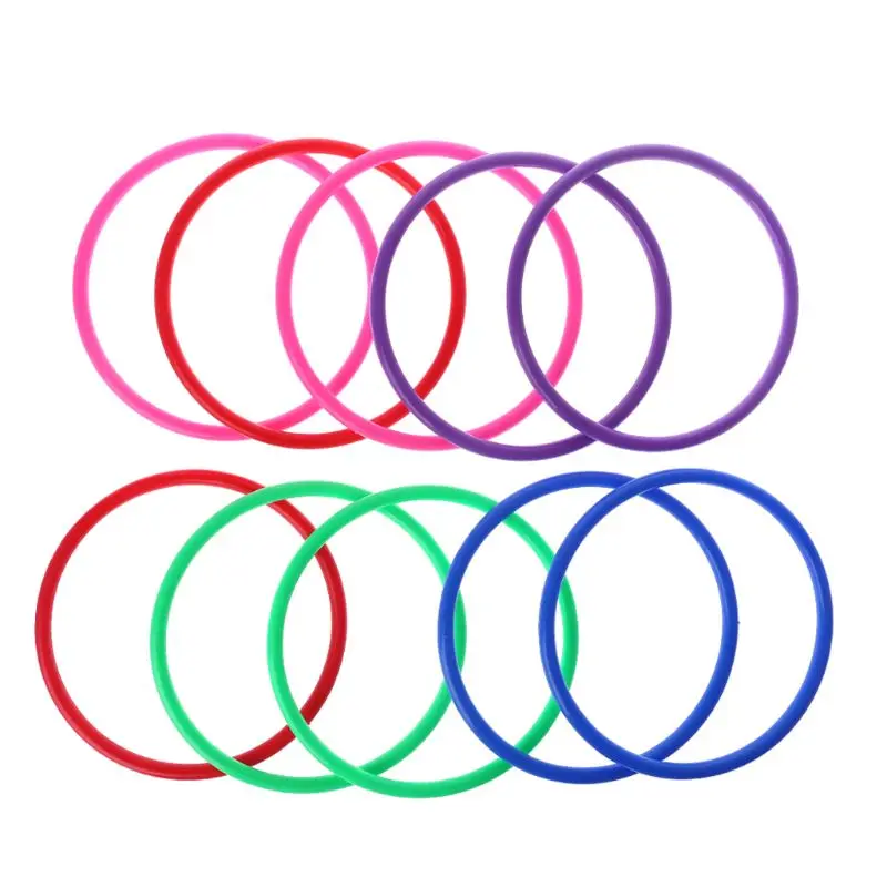 10 Pcs Plastic Toss Rings Throw Carnival Backyard Park Games Kids Intelligence Development Educational Exercise Prop Toy detail