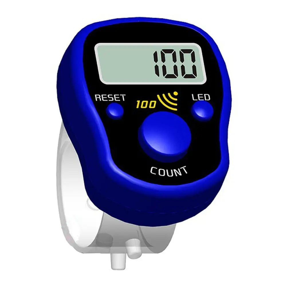 Random Color Finger Counter Digital LED Electronic Handheld Tally Counter Clicker Finger Ring Golf Digit Stitch Marker 1pcs product view