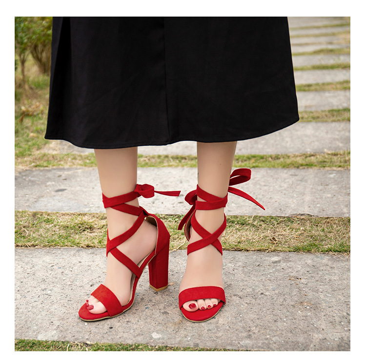 Ladies Sandals Women Sandals Lace up Luxury Designer Heeled Sandals for Women detail